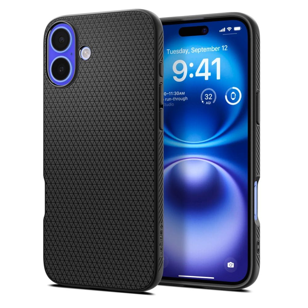 Spigen Liquid Air kotelo iPhone 16 Plus - musta