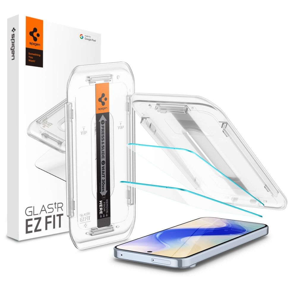 Spigen Glas.tR EZ Fit karkaistu lasi, jossa on kiinnitin Google Pixel 9 Pro XL:lle (2 kpl)