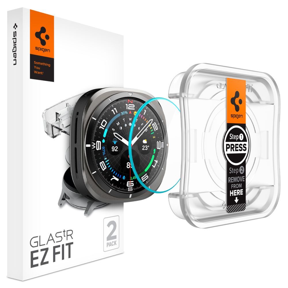 Spigen Glas.TR EZ Fit karkaistu lasi Samsung Galaxy Watch Ultra (47mm) - Kirkas (2-pack)