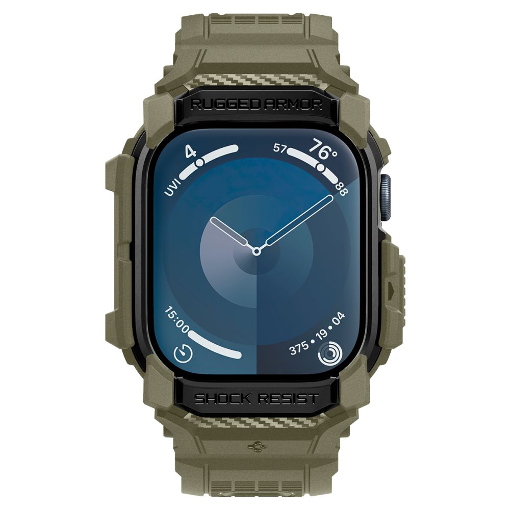 Spigen Rugged Armor "Pro" hihna Apple Watch 10:lle (46MM) - vihreä