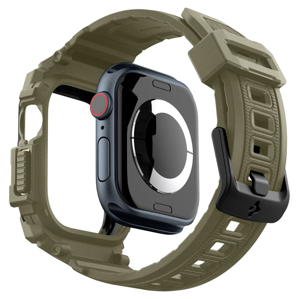 Spigen Rugged Armor "Pro" hihna Apple Watch 10:lle (46MM) - vihreä