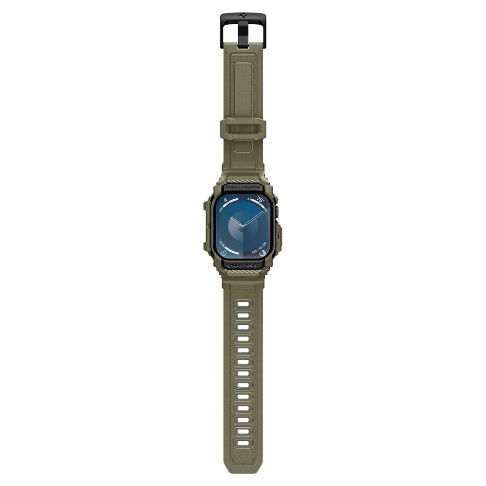 Spigen Rugged Armor "Pro" hihna Apple Watch 10:lle (46MM) - vihreä