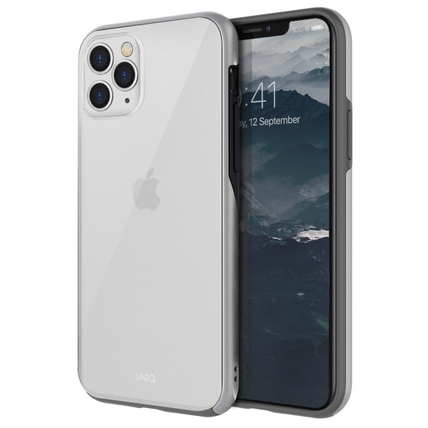 Uniq Vesto Hue kotelo iPhone 11 Pro Maxille - läpinäkyvä ja hopea