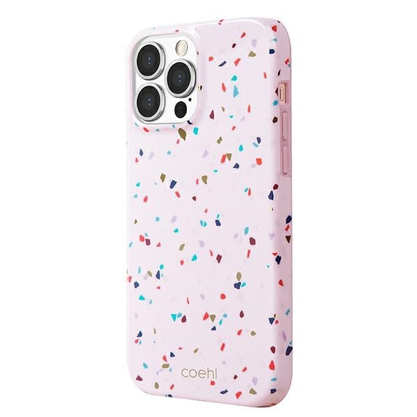 Uniq Coehl Terrazzo kotelo iPhone 13 Pro Max - vaaleanpunainen