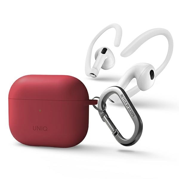 Uniq Nexo kotelo AirPods 3 + Korvakoukut Silikoni - punainen