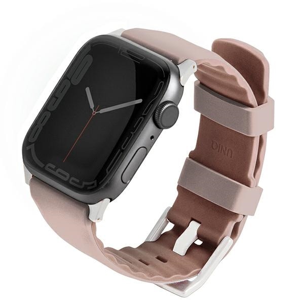 Uniq Linus Apple Watch 4/5/6/7/8/SE/SE2 ranneke 38/40/41mm, Airosoft silikoni vaaleanpunainen