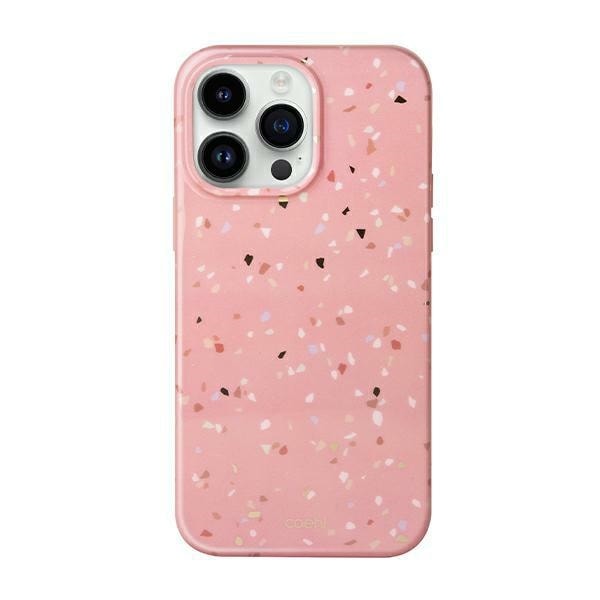 Uniq Coehl Terrazzo kotelo iPhone 14 Pro Maxille - vaaleanpunainen