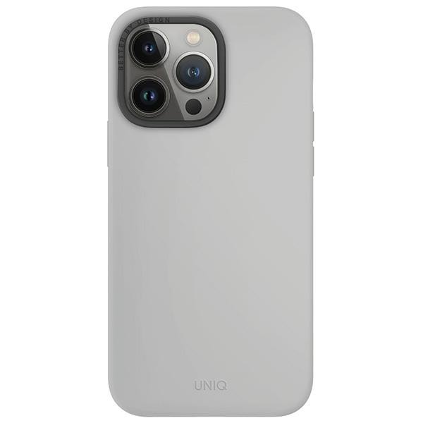 Uniq Lino Hue Magclick Magclick -latauskotelo iPhone 15 Pro Max - vaaleanharmaa
