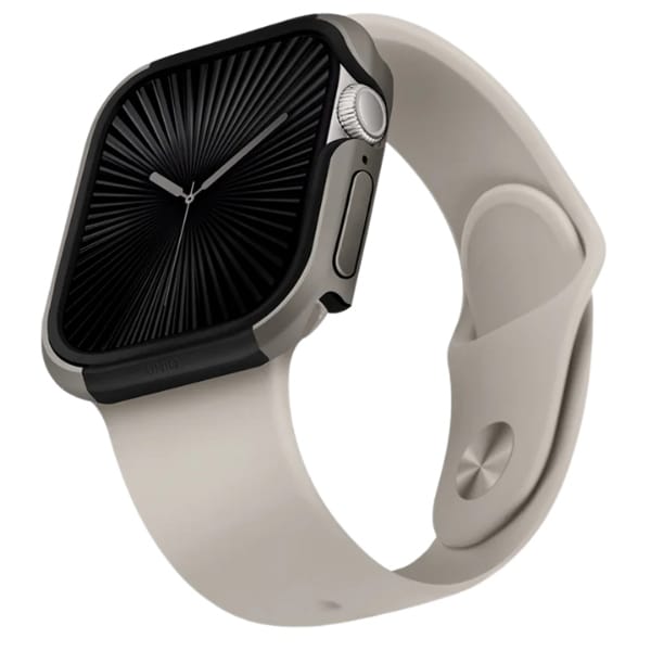 Uniq tapauksessa Valencia Apple Watch Series 46mm hopea/titaani hopea
