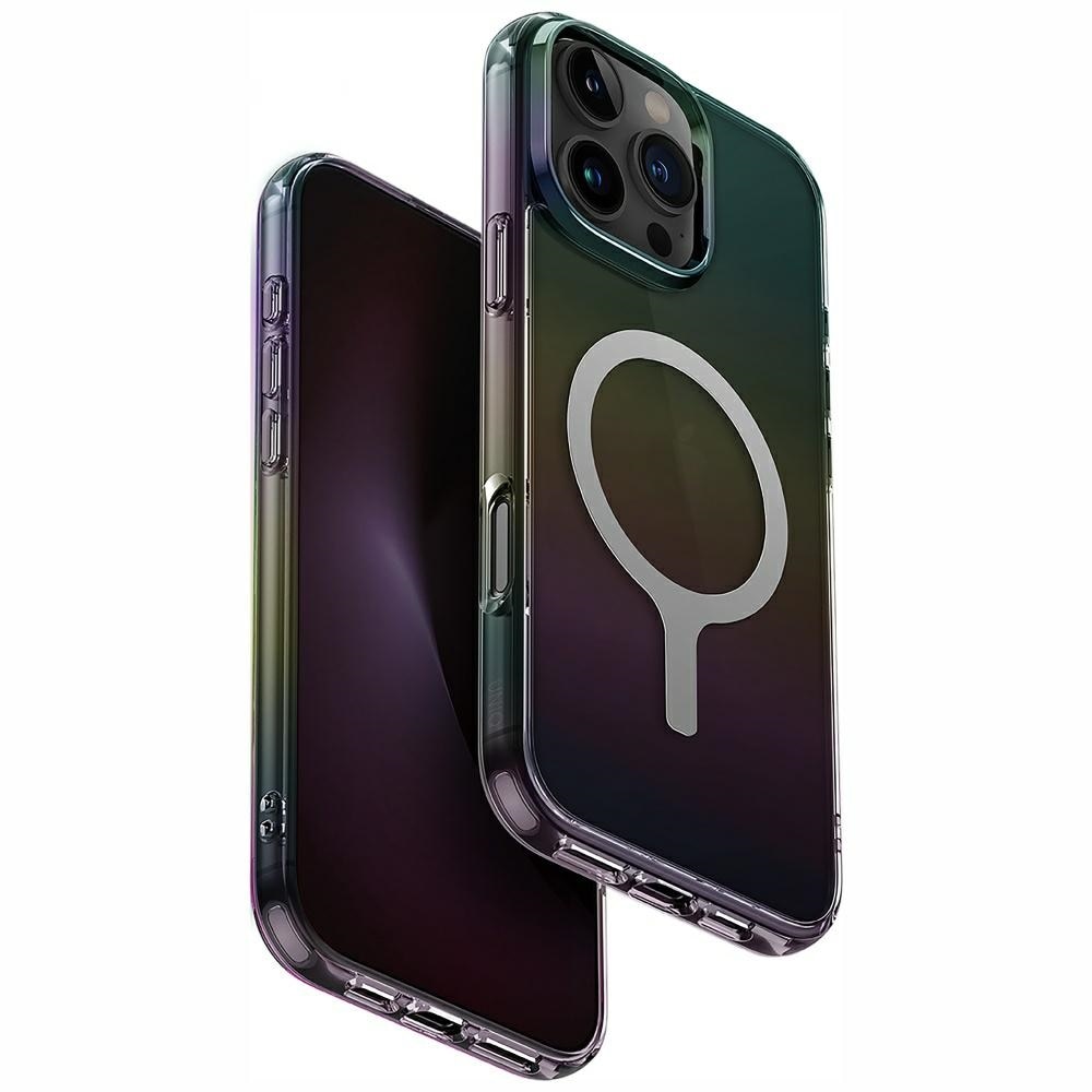 Uniq Iridescia Magclick -latauskotelo iPhone 16 Pro Maxille - musta