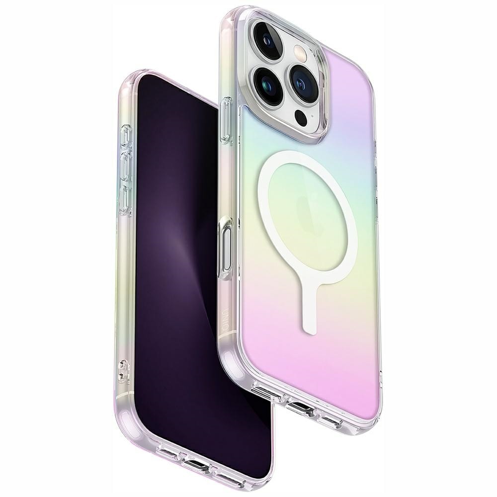 Uniq Iridescia Magclick -latauskotelo iPhone 16 Pro Maxille - Monivärinen