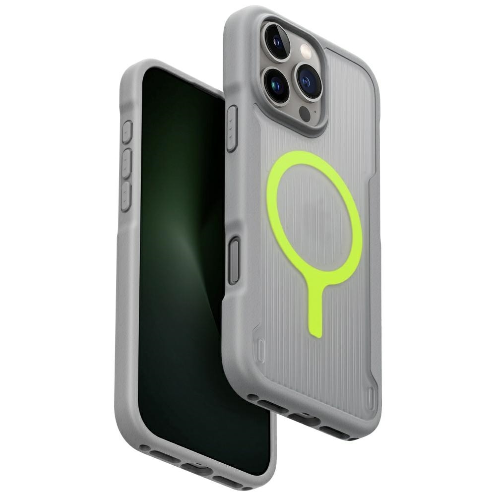 Uniq Combat Active Magclick -latauskotelo iPhone 16 Pro Maxille - harmaa