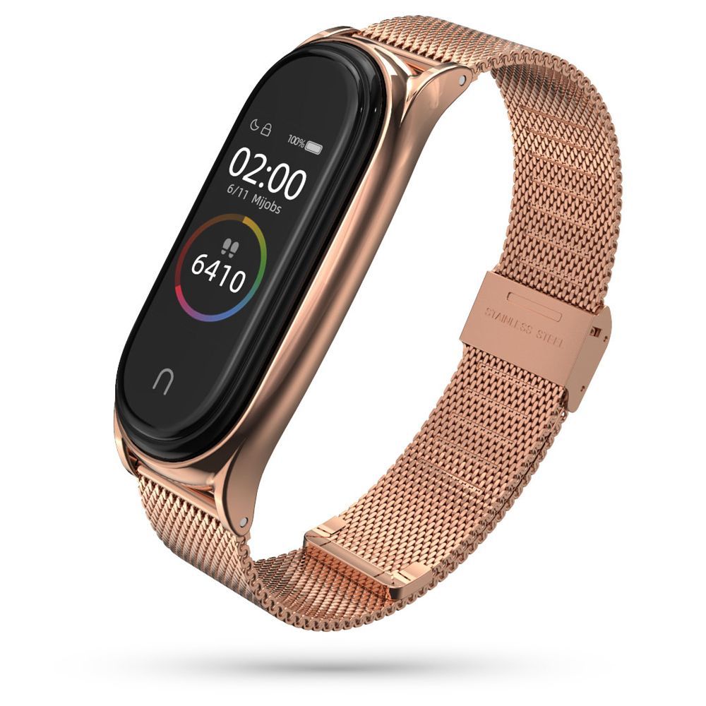 Tech-Protect MilaneseBand hihna Xiaomi Mi Smart Band 5 / 6 / 6 NFC - vaaleanpunainen