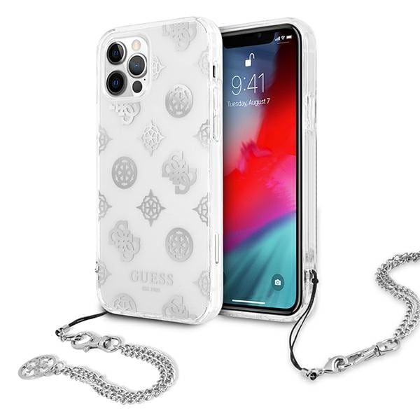 Guess iPhone 12 Pro Max 6.7" kovakotelo Peony Chain Collection - hopea/hopea
