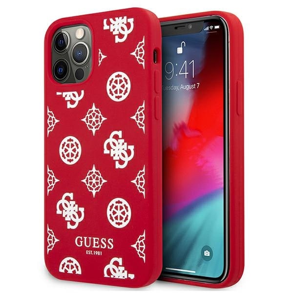 Guess GUHCP12LLSPEWRE iPhone 12 Pro Max 6.7" punainen kova kotelo Peony Collection