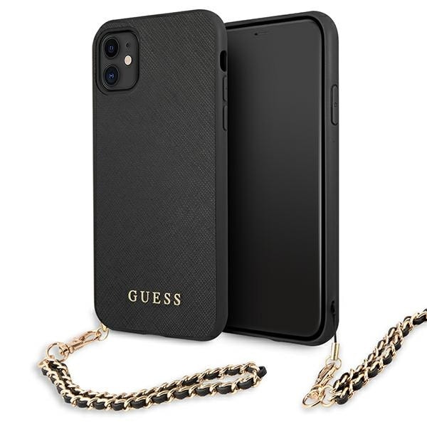 Guess Saffiano Chain Case for iPhone 11 6.1" / XR - Black