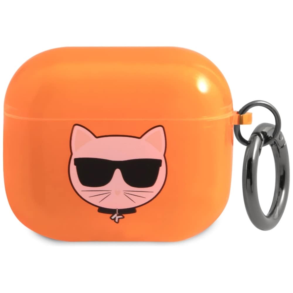 Karl Lagerfeld Choupette kotelo AirPods 3 - oranssi