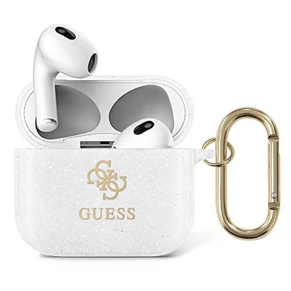 Guess GUA3UCG4GT AirPods 3:n kansi Läpinäkyvä glitter-mallisto