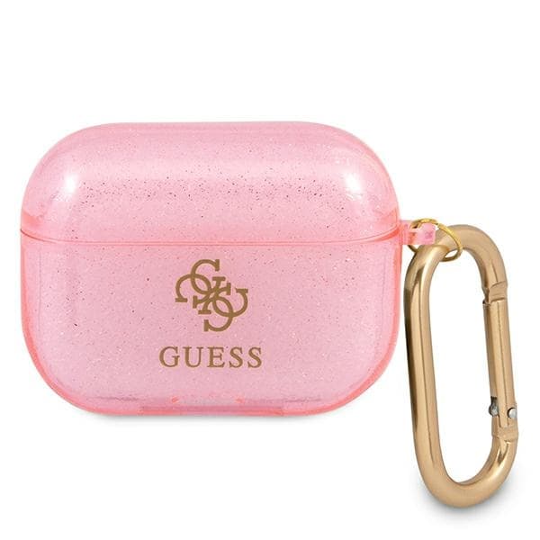 Guess GUAPUCG4GP AirPods Pro -suojus vaaleanpunainen/vaaleanpunainen Glitter-mallisto