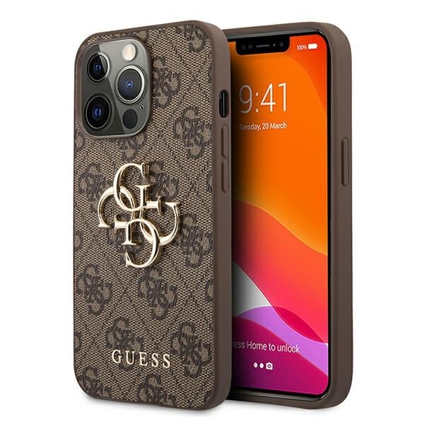 Guess GUHCP13X4GMGBR iPhone 13 Pro Max 6.7" ruskea/ruskea kovakotelo 4G Big Metal logo