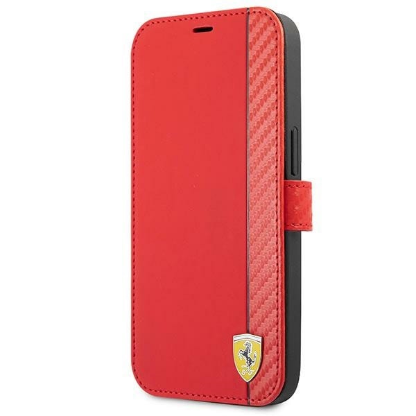 Ferrari FESAXFLBKP13SRE iPhone 13 mini 5.4" punainen/punainen kirja On Track Carbon Stripe
