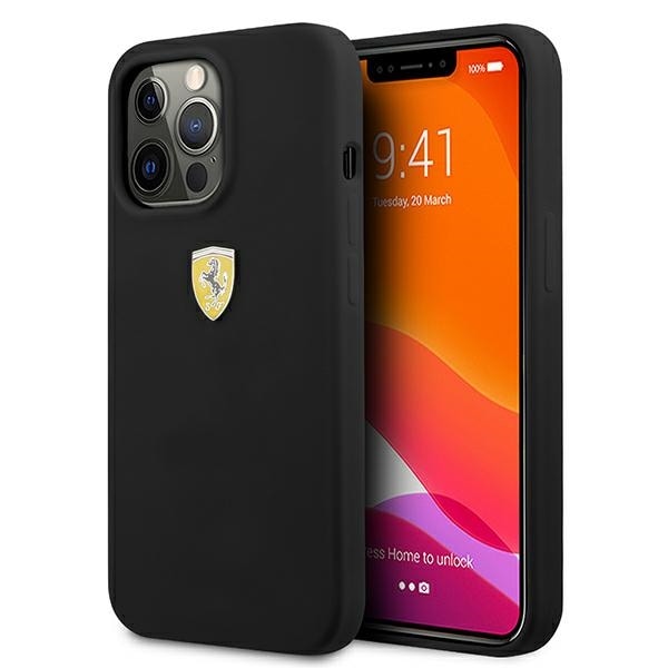 Ferrari FESSIHCP13LBK iPhone 13 Pro / 13 6.1" musta/musta kovakotelo Silikoni
