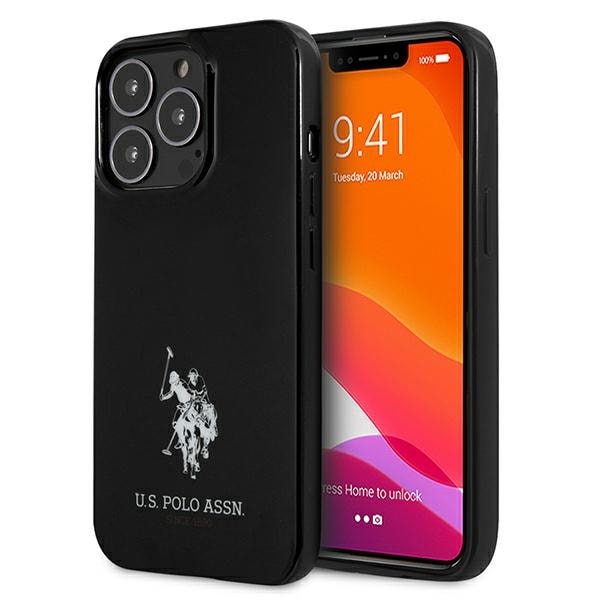 US Polo USHCP13XUMHK iPhone 13 Pro Max 6.7" musta/musta kovakotelo Hevoset Logo