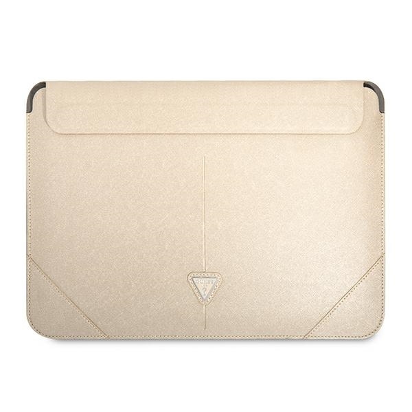 Guess Saffiano Triangle Logo kotelo 14" kannettavalle tietokoneelle - beige