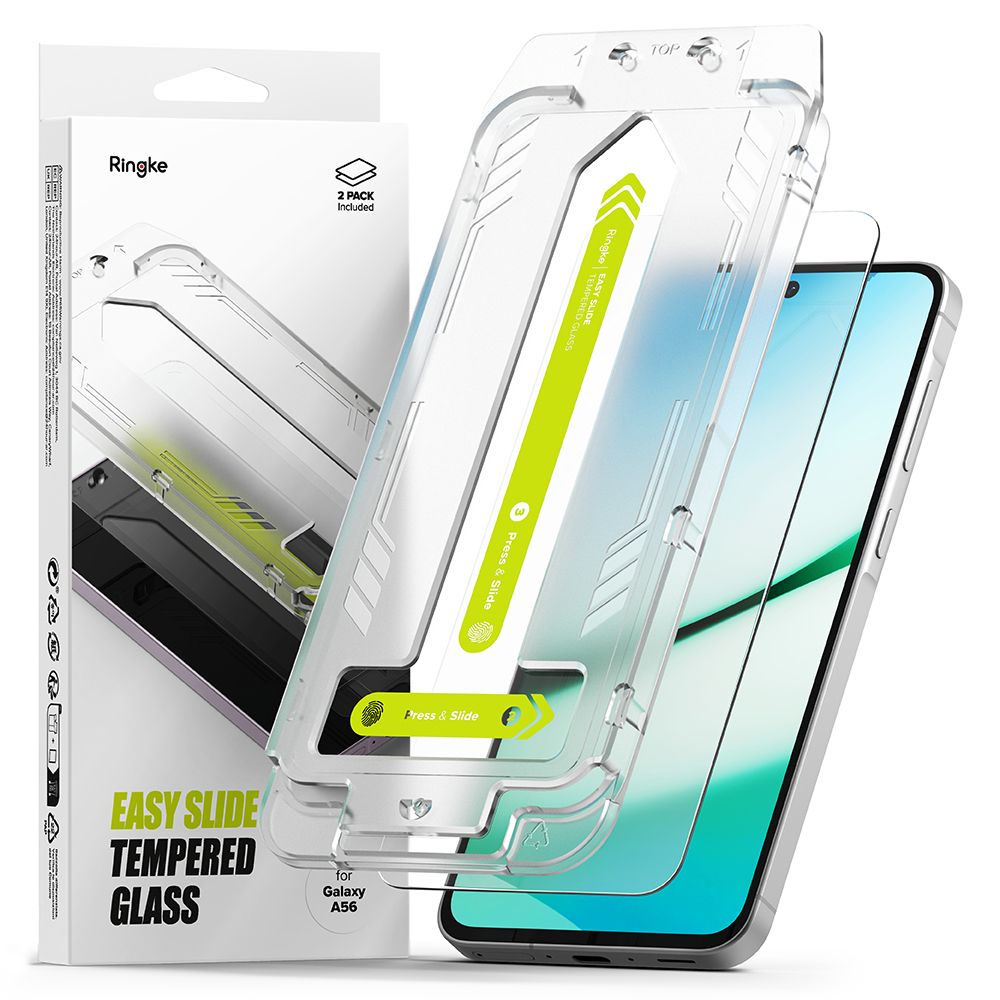Ringke Easy Slide 2-pack karkaistua lasia Samsung Galaxy A56 5G - läpinäkyvää
