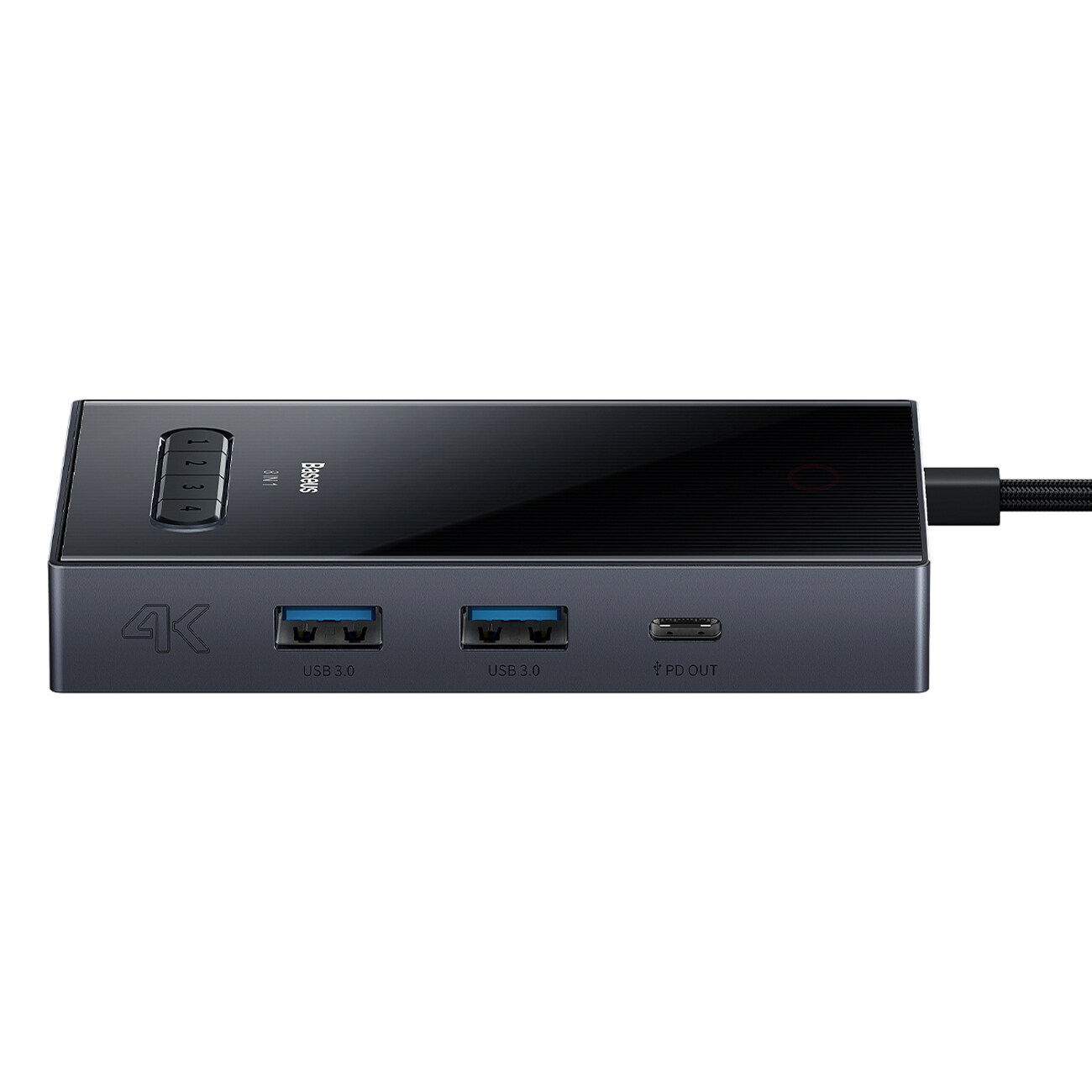 Baseus PioneerJoy 8-in-1 USB-C Hub: HDMI 4K@60Hz/30Hz, DP 8K@30Hz, VGA, 2x USB-A, 2x USB-C - Grey