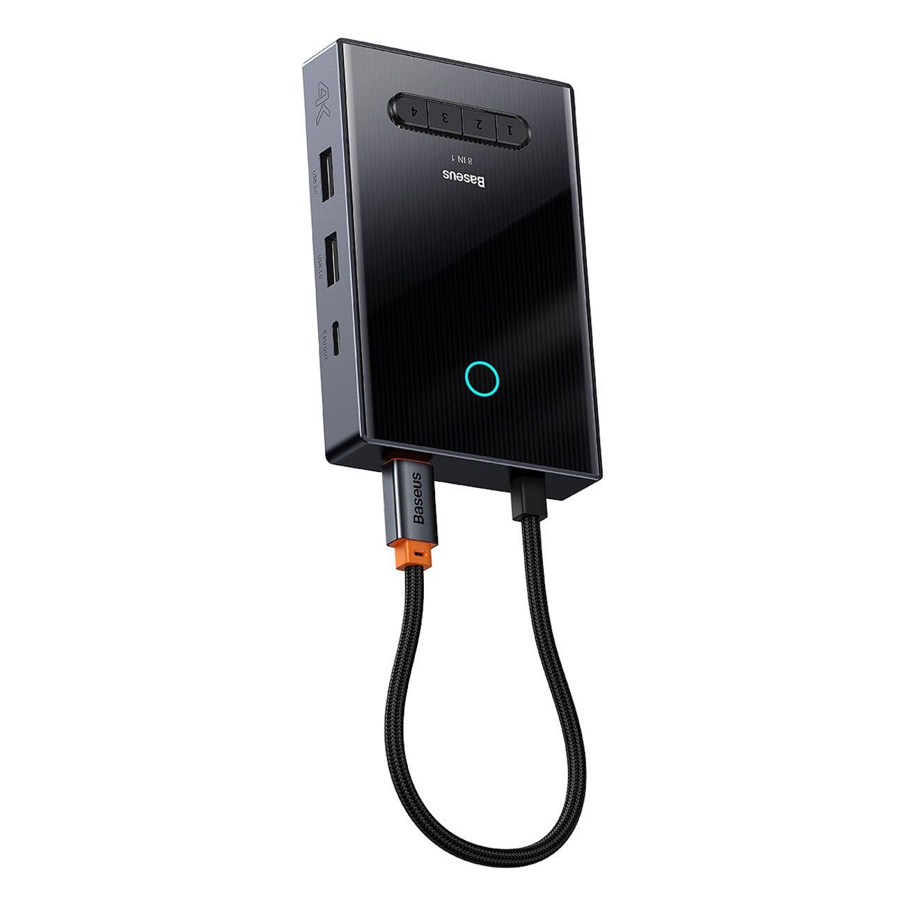 Baseus PioneerJoy 8-in-1 USB-C Hub: HDMI 4K@60Hz/30Hz, DP 8K@30Hz, VGA, 2x USB-A, 2x USB-C - Grey
