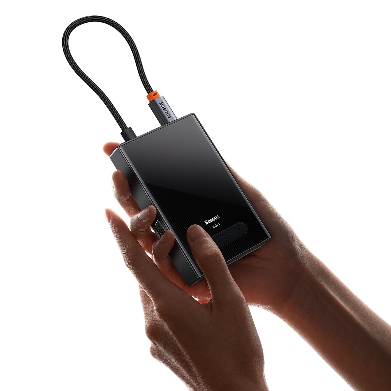 Baseus PioneerJoy 8-in-1 USB-C Hub: HDMI 4K@60Hz/30Hz, DP 8K@30Hz, VGA, 2x USB-A, 2x USB-C - Grey