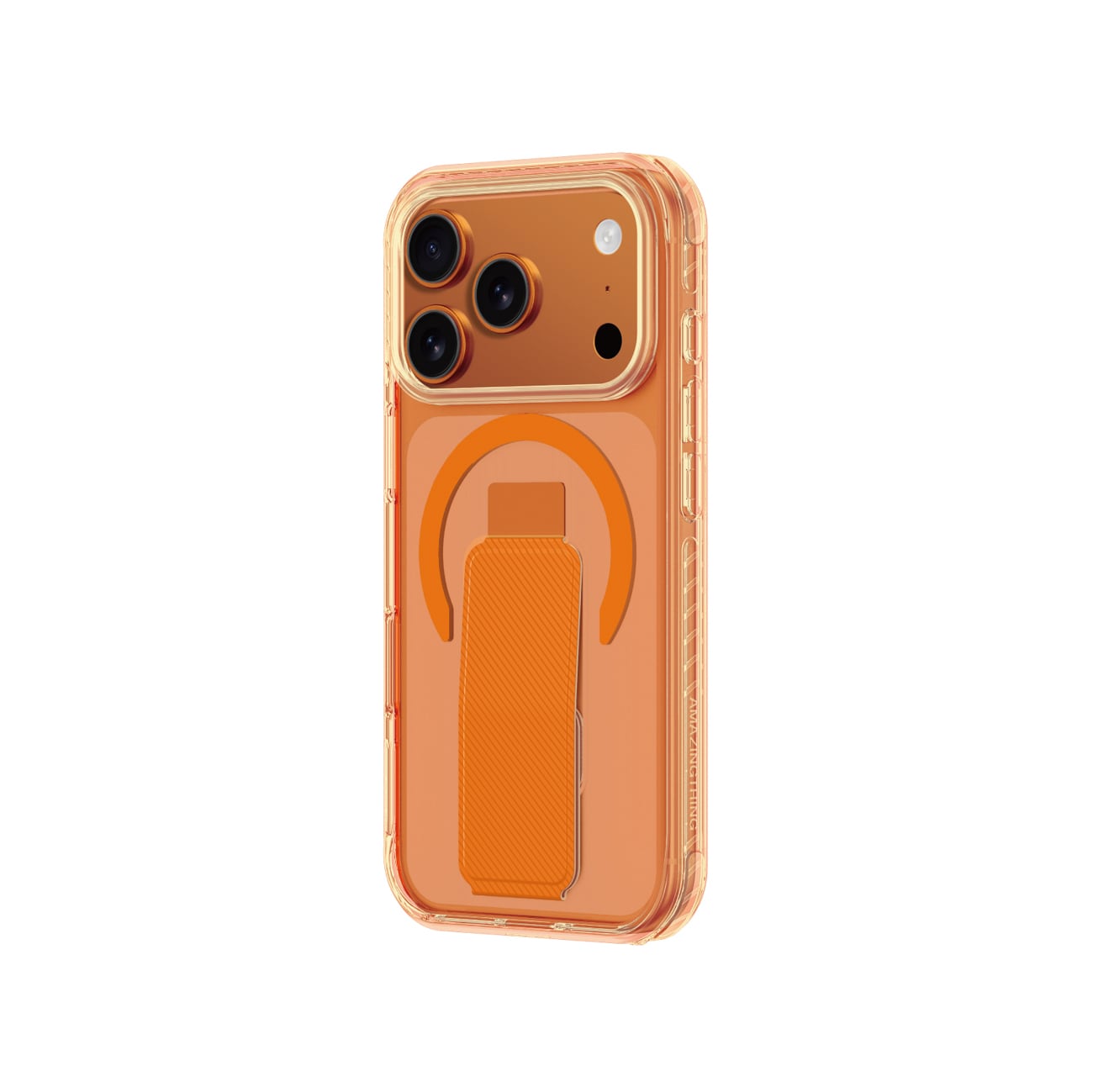AmazingThing Titan Pro Holder -kotelo iPhone 17 Pro Maxille yhteensopiva MagSafe - oranssi - kanssa