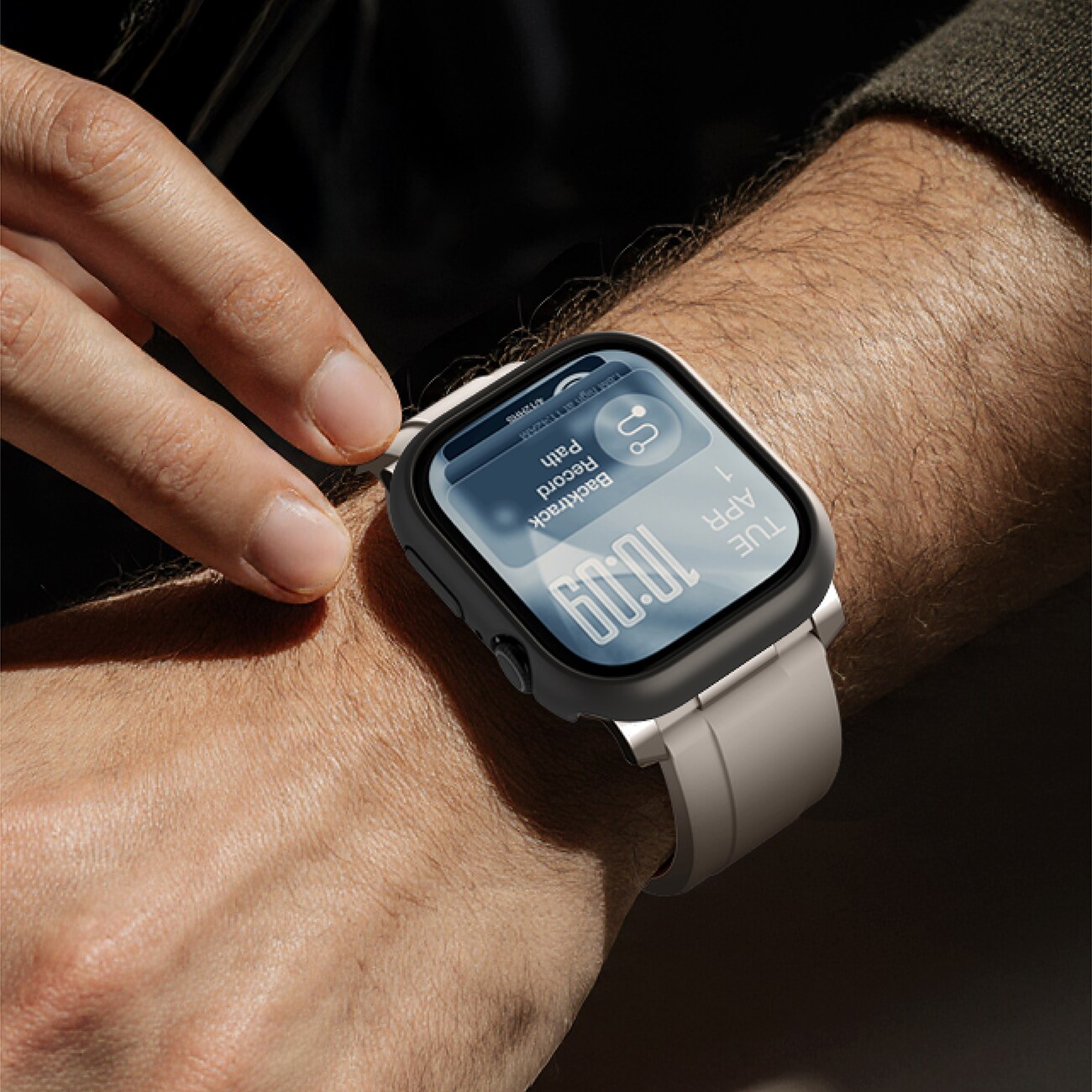 AmazingThing Minimaalinen suojakotelo Apple Watch Series 11 46mm - musta - musta