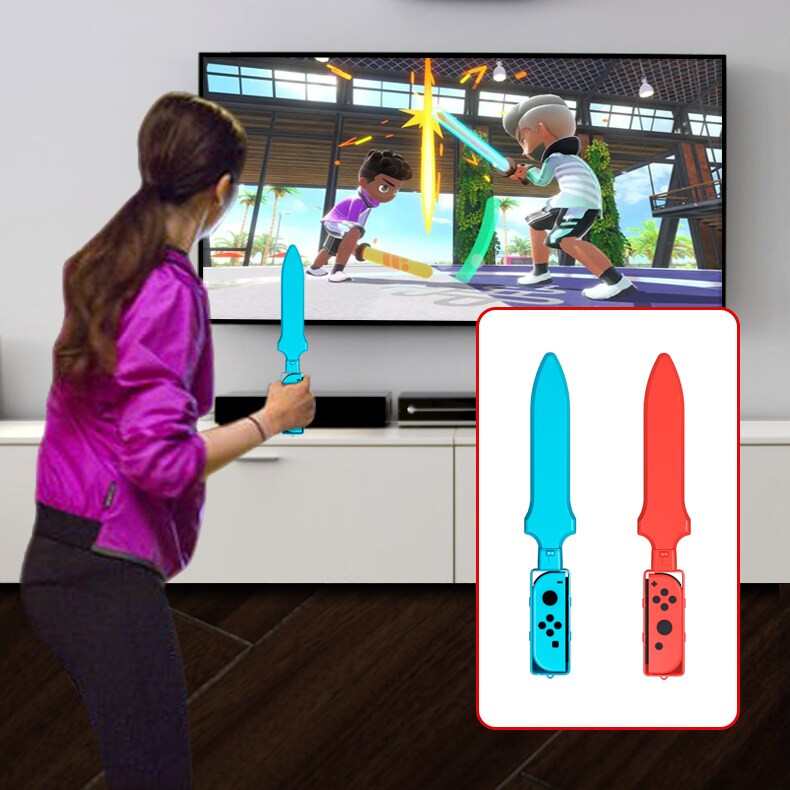 Nintendo Switch Sports tarvikesetti 10 osaa – Golfmailat, tennismailat, miekat ja jalkahihnat Joy-Conille