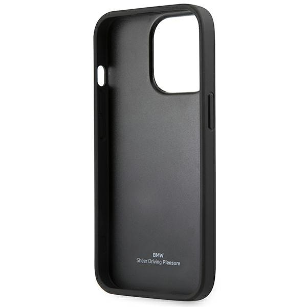 BMW Nahkainen postimerkkikotelo iPhone 14 Pro:lle - musta