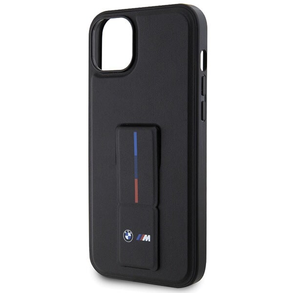 BMW Grip Stand Hot Stamp -kotelo iPhone 14 / 15 / 13 - musta