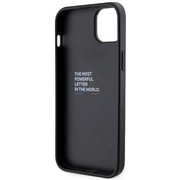 BMW Grip Stand Hot Stamp -kotelo iPhone 14 / 15 / 13 - musta