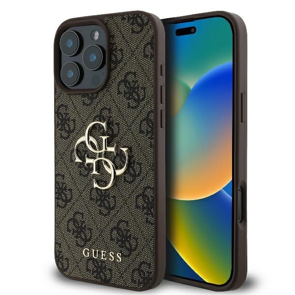Guess 4G Big Logo iPhone 16 Pro Max Kotelo - ruskea
