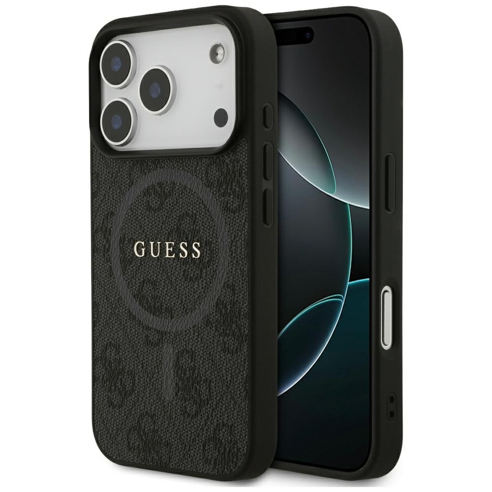 Guess 4G Ring Classic Logo MagSafe -kotelo iPhone 17 Pro - mustalle - musta