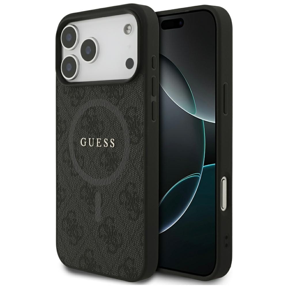 Guess 4G Ring Classic Logo MagSafe-kotelo iPhone 17 Pro Max - mustalle - musta