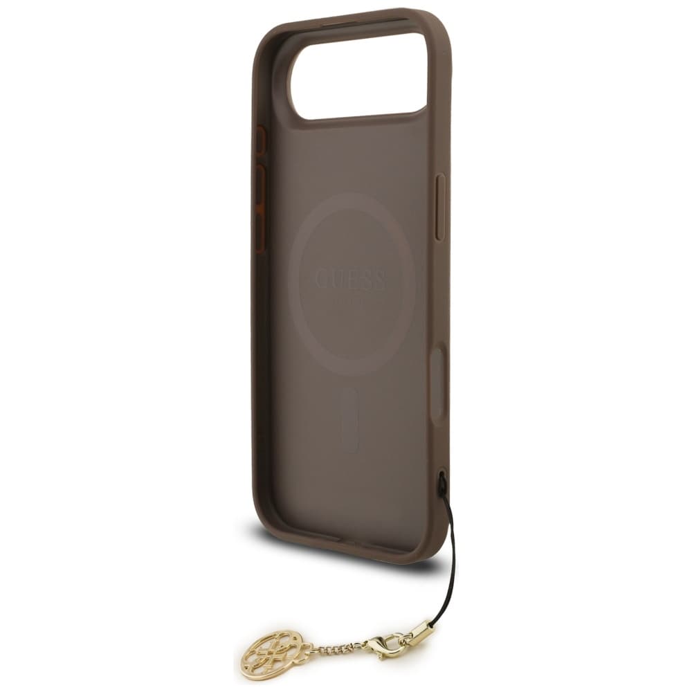 Guess 4G Charms Collection MagSafe-kotelo iPhone Airille - ruskea