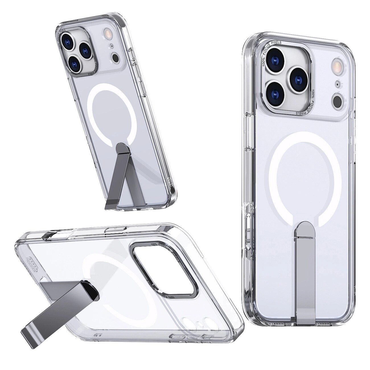 Hybrid Armor X Kotelo Samsung Galaxy S26 Plus - MagSafe-yhteensopiva, läpinäkyvä jalustalla