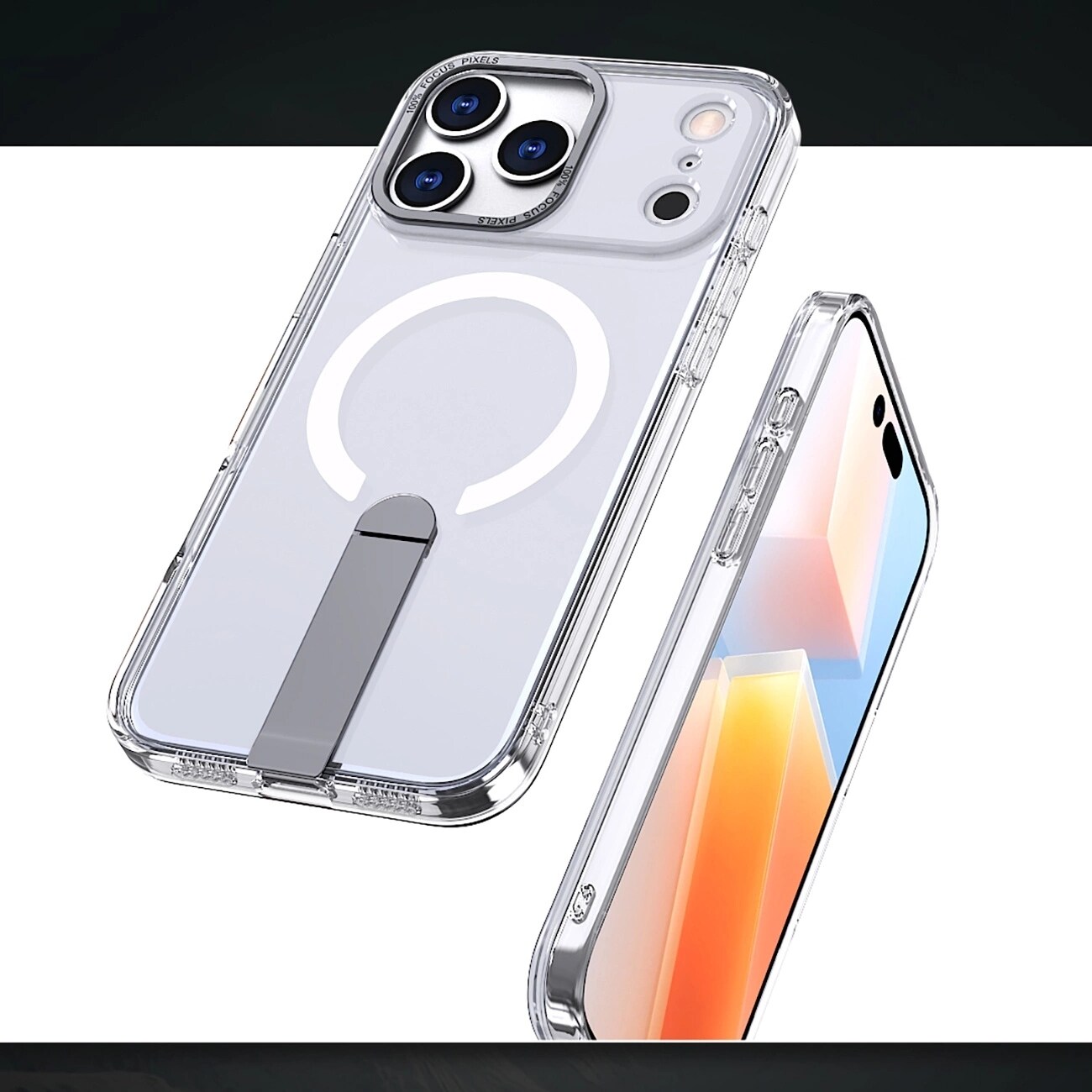 Hybrid Armor X Kotelo Samsung Galaxy S26 Plus - MagSafe-yhteensopiva, läpinäkyvä jalustalla
