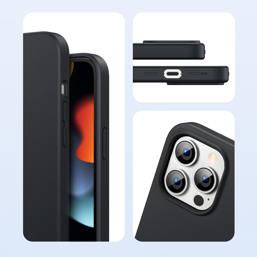 Ugreen Suojaava silikoni kotelo kumi joustava silikoni tapauksessa kansi iPhone 13 Pro Max musta