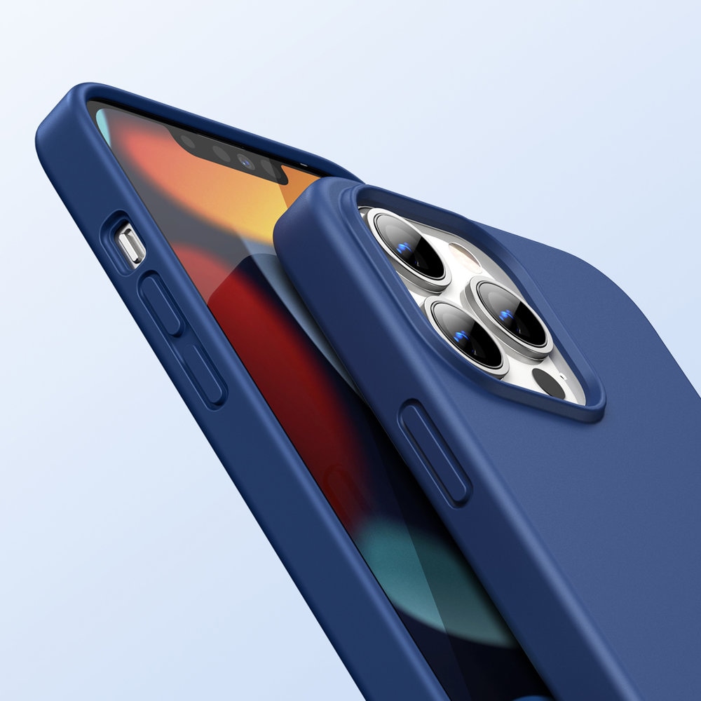 Ugreen Suojaava silikoni kotelo kumi joustava silikoni tapauksessa kansi iPhone 13 Pro Max sininen