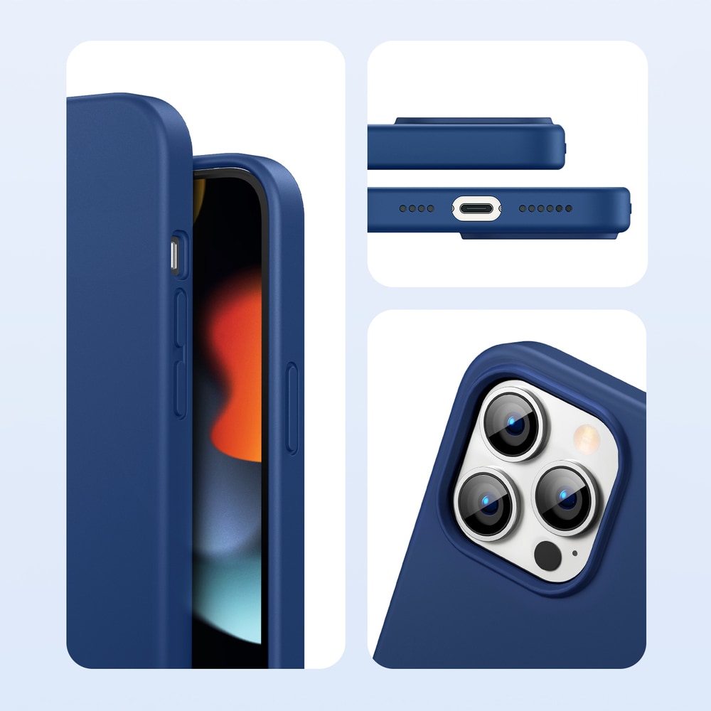 Ugreen Suojaava silikoni kotelo kumi joustava silikoni tapauksessa kansi iPhone 13 Pro Max sininen