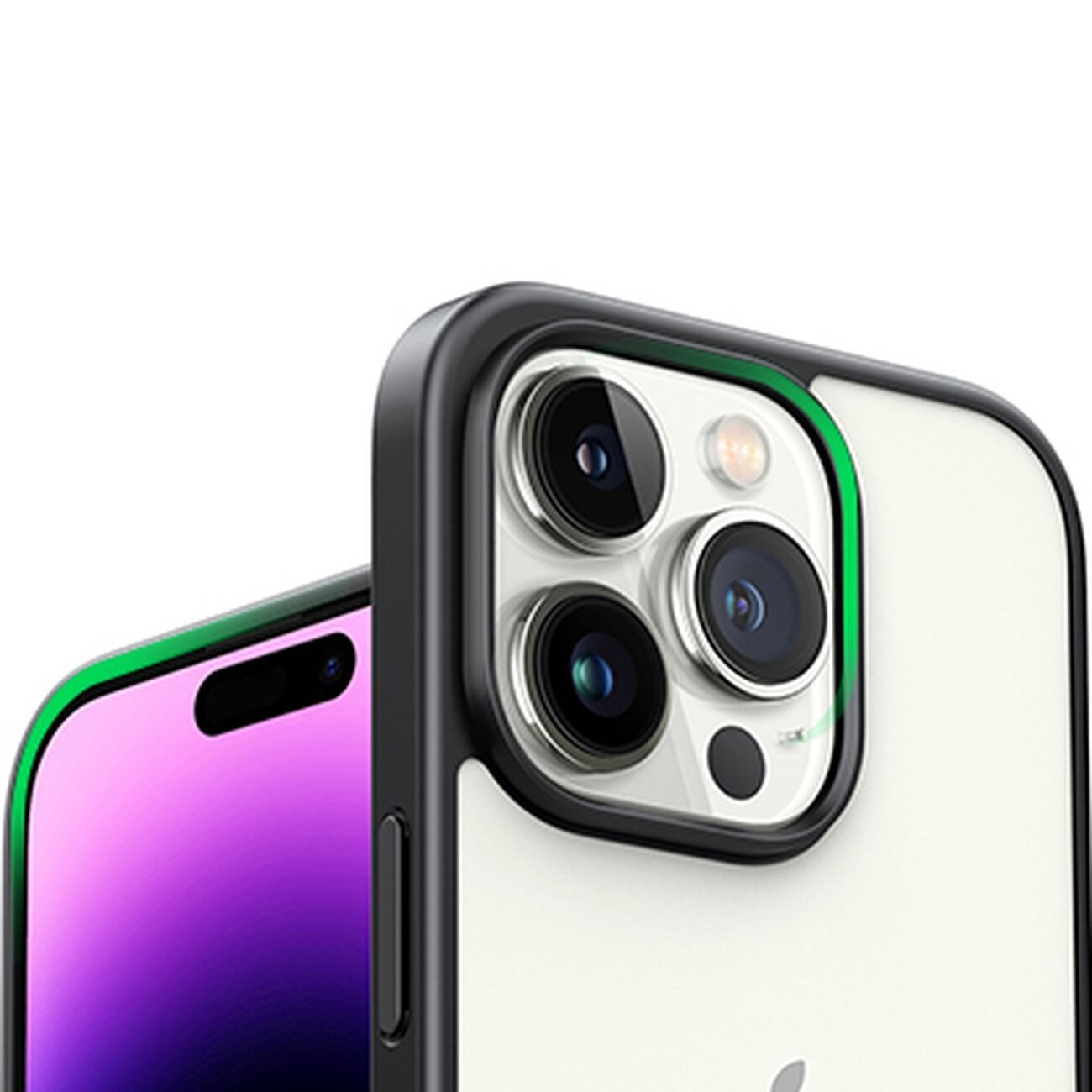 Ugreen LP635 Kickstand Kova Suojakotelo iPhone 14 Pro:lle Musta (90926) Geelikehys, jalusta