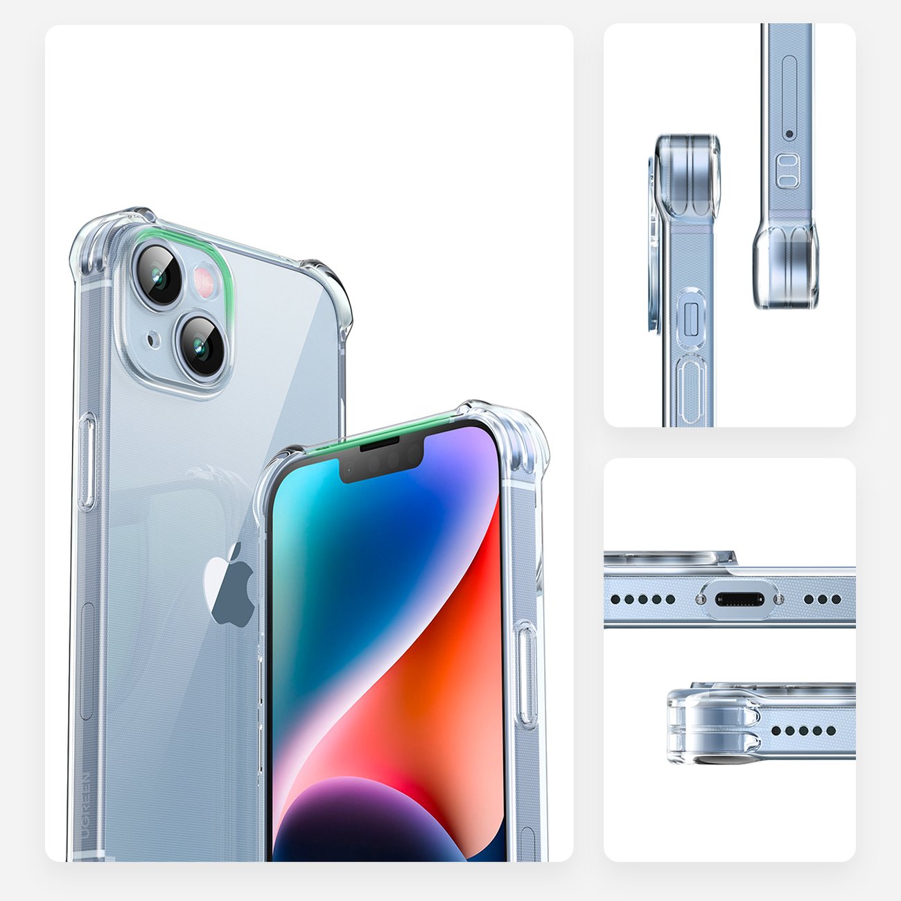 Ugreen Geeli kirkas tyyny suojakotelo iPhone 14 Plus läpinäkyvä (LP602)