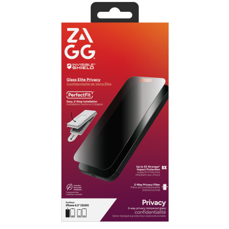ZAGG Invisibleshield Glass Elite -yksityisyyslasi iPhone 17:lle